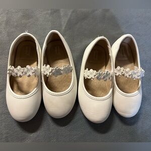 Jumping Beans White Dress Shoes with Floral Strap
